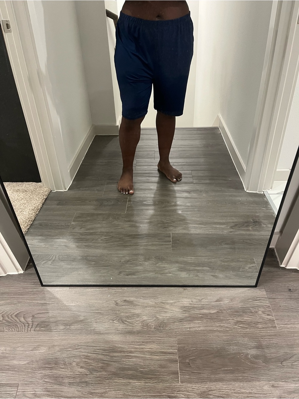 SHEIN Navy Elastic Waist Bermuda Shorts